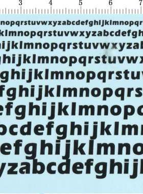 fonts 9-2  多种比例小写英文字水贴纸  （黑白色可选 ）