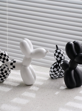 欧式创意炫彩气球狗摆件家居软装客厅玄关电视柜奶茶烘焙店铺