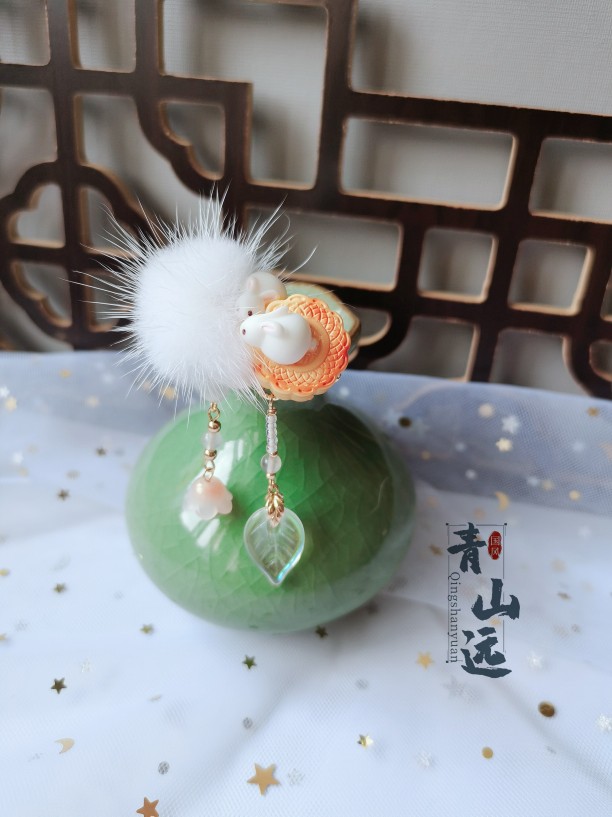 古风原创小兔子发簪汉服配饰