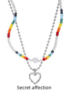 合金彩色串珠圆珠链女批发特价