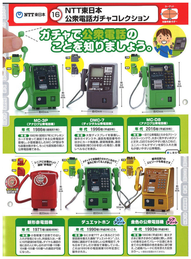 takara tomy02 日本公共电话的变迁 迷你公共电话模型摆件扭蛋
