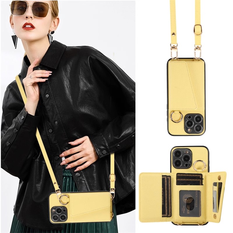 苹果15promax化妆镜卡包手机壳