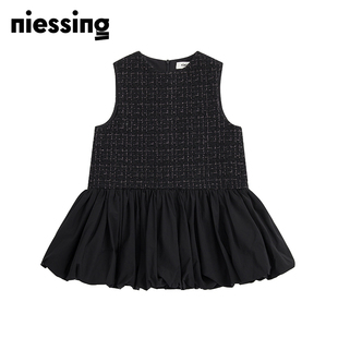 新款 女童冬季 条纹小香风气质背心连衣裙 尼辛童装 NIESSING