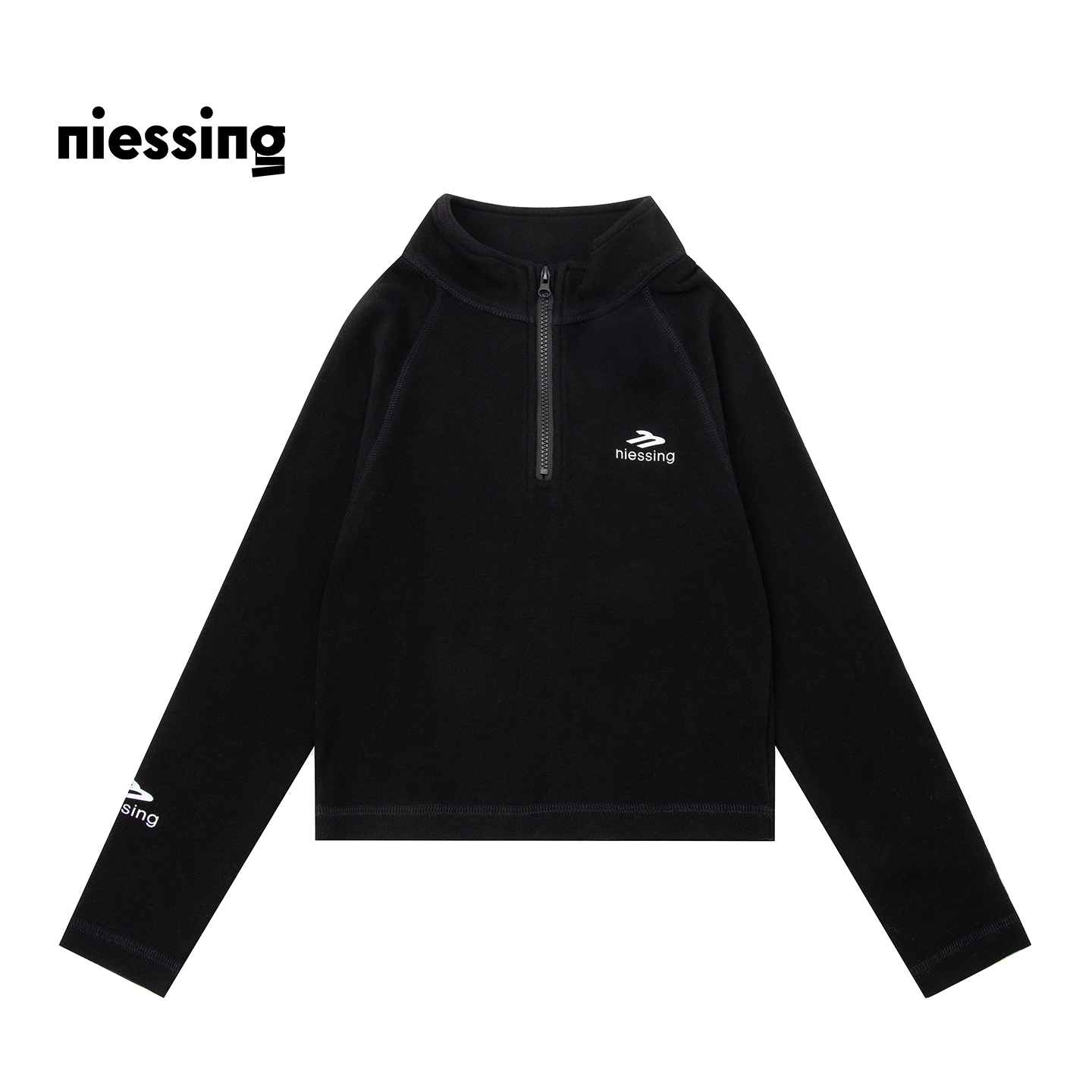 尼辛半拉链运动休闲绒面T恤