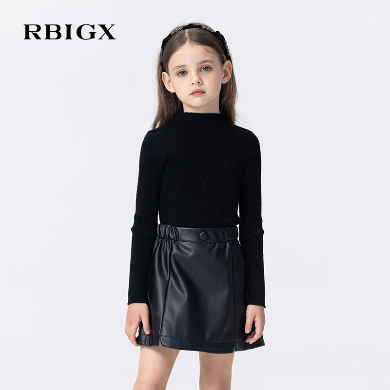 瑞比克百搭半高领薄款针织打底衫