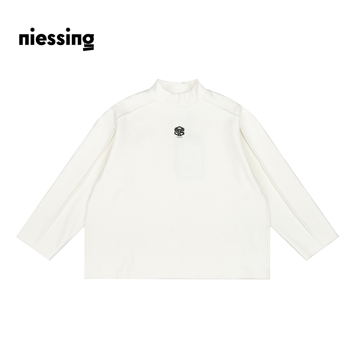 尼辛半高领百搭弹力休闲长袖T恤