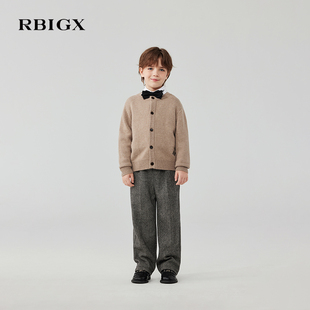 RBIGX瑞比克童装冬季新款英伦风绅士直筒百搭男童西服套装西裤