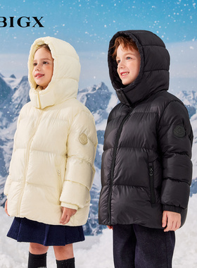 RBIGX瑞比克童装冬季新款三防科技0压感保暖男童女童连帽羽绒服
