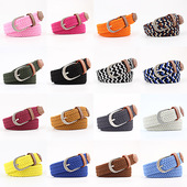 天天特价 皮带女军训帆布弹力松紧编织免打孔青年学生裤 带腰带女潮