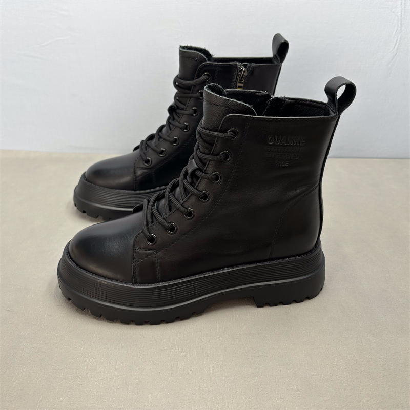 头层牛皮厚底马丁靴轻便春秋短靴