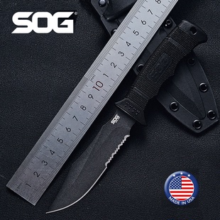 美国正品SOG索格战术M37K海豹户外野营高硬度便携防身探险小直刀