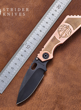美国STRIDER挺进者限定SNG高硬度20CV粉末钢铜柄户外战术高端折刀