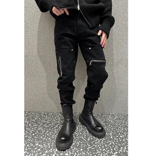 重磅百搭时尚 拉链设计款 个性 微弹小脚牛仔裤 281 尚峰秋季 男KM 新款