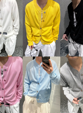 尚锋男装6006春季日常修身型纯色休闲莱赛尔天丝针织开衫外套男