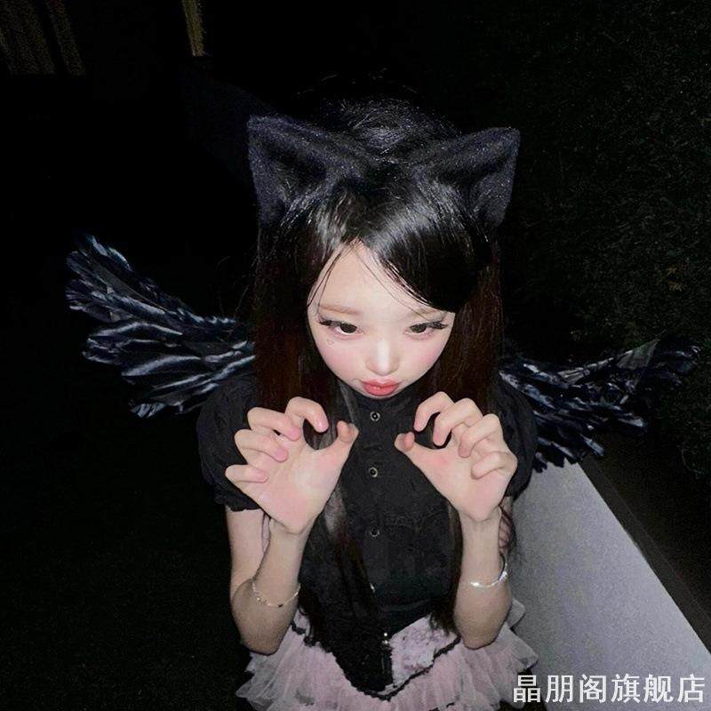 猫耳发夹可爱毛绒cos猫娘仿真立体兽耳KC手作头饰装扮小猫咪发饰