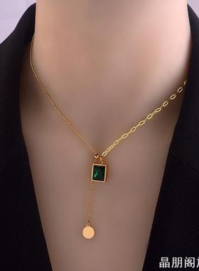 甜美简约抽拉项链女款韩系小众设计长款卫衣链配饰百搭新款