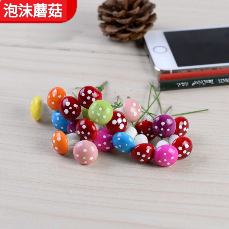微景观小饰品创意手工森林小摆件仿真泡沫彩色小蘑菇迷你植物摆设