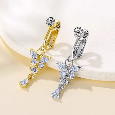 假贴无洞眼装饰贴免打孔蝴蝶肚脐钉无需打孔露脐辣妹性感蹦迪