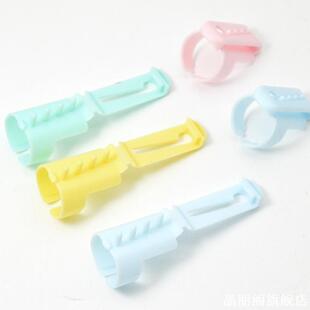 混合手指带线引线器毛线分线器塑料导线器糖果色毛衣diy编织工具