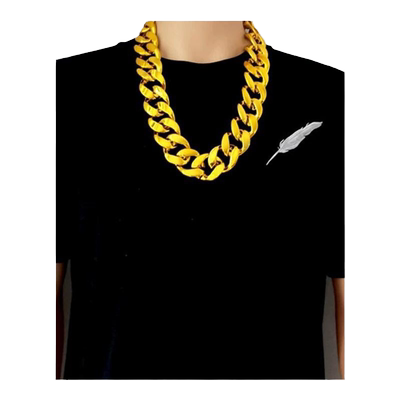 网红抖音大金链子超大仿真塑料大道具假黄金项链男粗夸张假金土豪