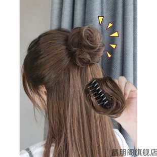 2023丸子头假发发包发套发圈抓夹头花夹子汉服马尾发花新款发过
