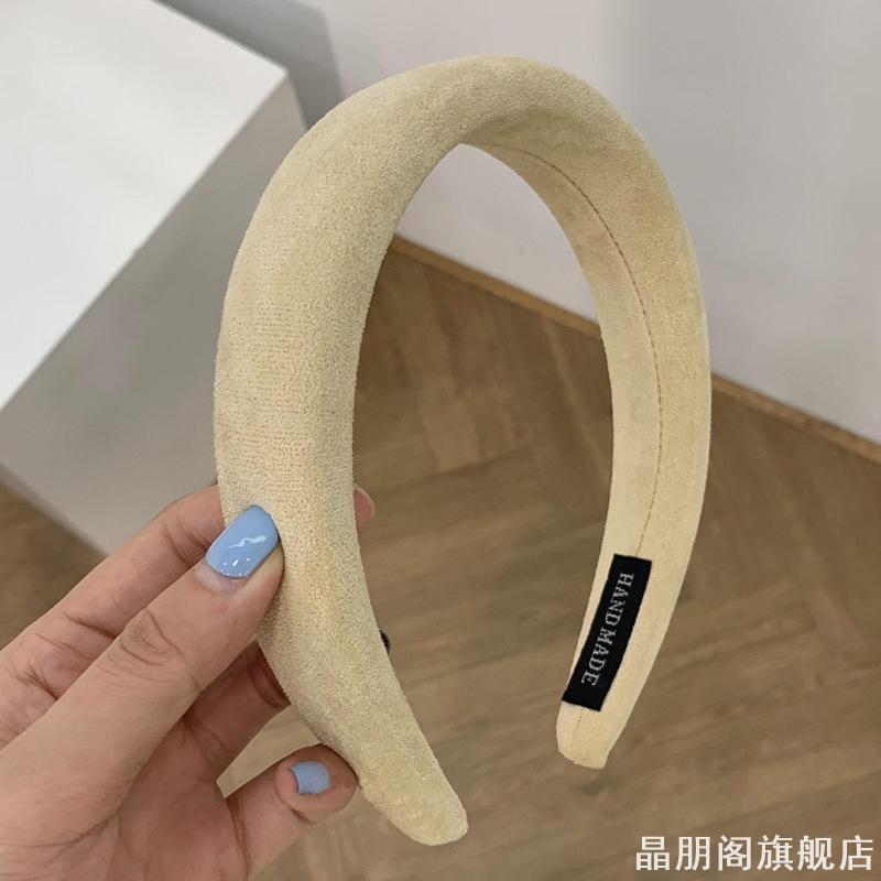 复古彩色绒面细发箍女2025新款简约小众高级感洗脸头箍压发发卡新