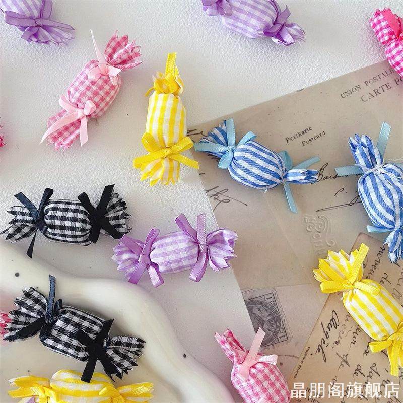 DIY手工布艺充棉蝴蝶结棉花糖果lolita发饰配饰半成品材料配饰