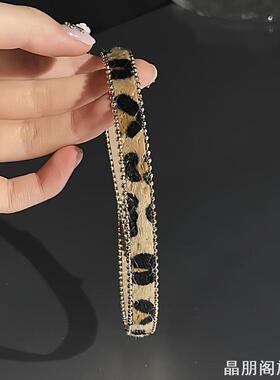 复古辣妹豹纹choker纽扣项圈女2025年新款个性时尚颈链脖子配饰