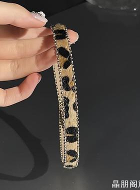 超时髦性感豹纹chocker项链韩国个性网红项圈秋冬颈带锁骨链