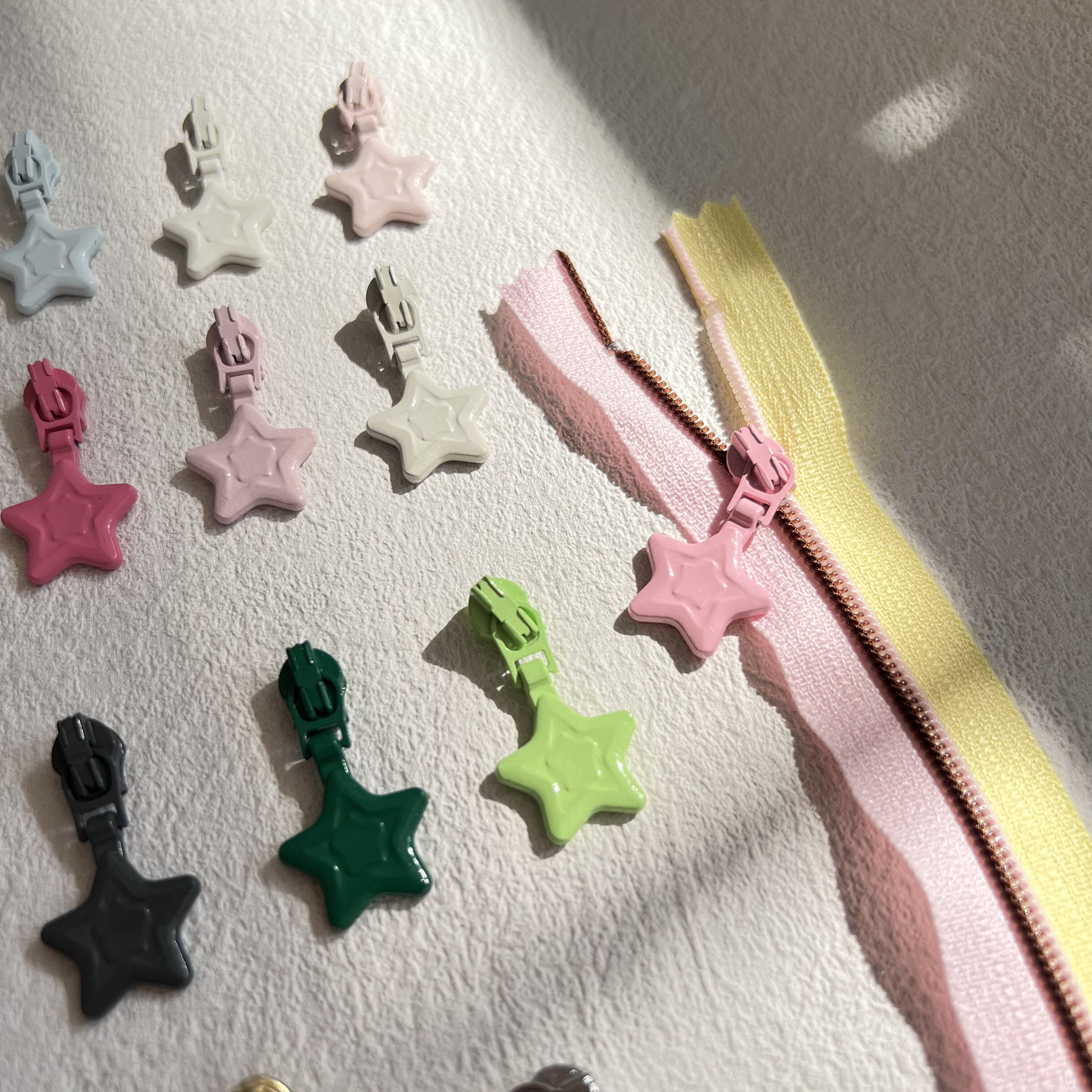 YKK3号尼龙大星抱小星拉链头链包口袋女生可爱配件diy手工配件