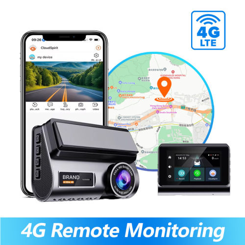 4G LTE Dash Cam with Dual Lens Record WiFi GPS live Tracking