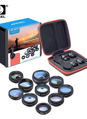 APEXEL Phone lens 10 in 1 Fisheye Wide Angle macro Lens CPL