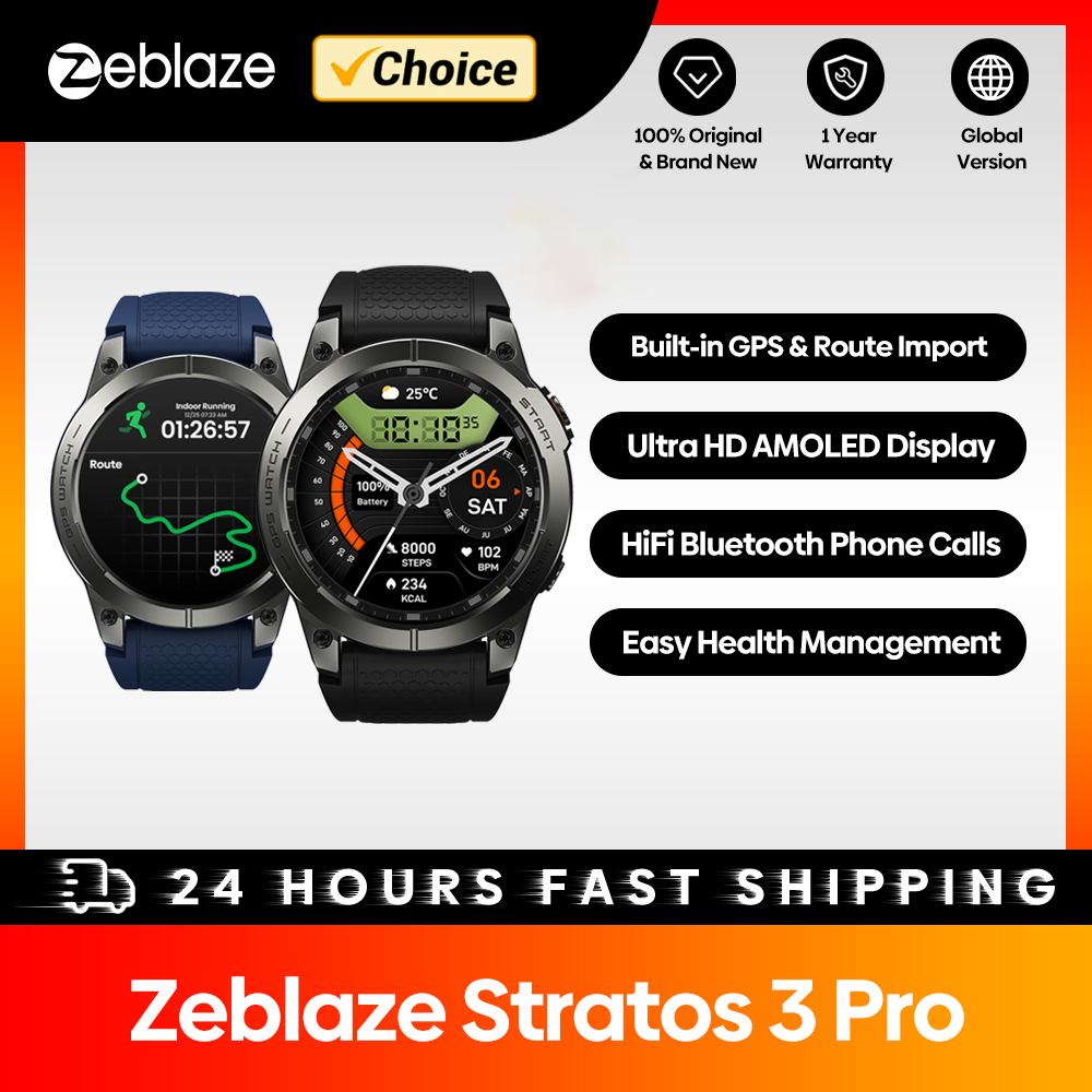 Zeblaze Stratos 3 Pro GPS Smart Watch Built-in GPS & Route