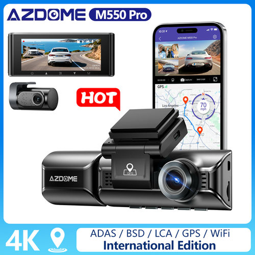 AZDOME M550 Pro Car DVR 4K 3Cameras Dash Cam 5G WiFi GPS 24H