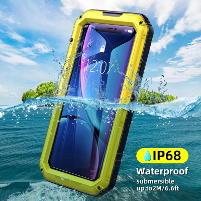 适用苹果11/12/13/14/15防水手机壳iPhone15ProMax户外四防保护套Shockproof armor Metal Waterproof Case