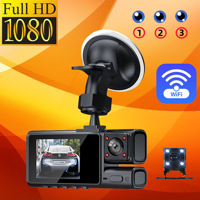 3 Lens Car Dvr Full HD 1080P Dash Cam Recorder Video Wifi