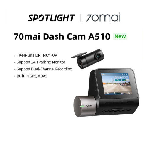 70mai Dash Cam A510 1944P HDR GPS ADAS 24H Parking行车记录仪