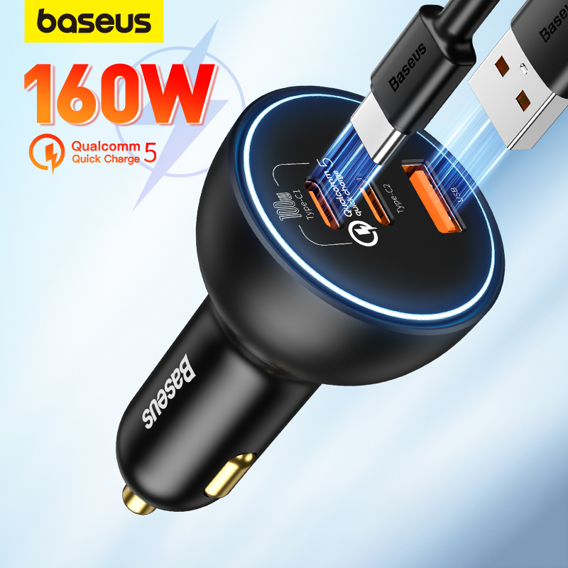 Baseus 160W Car Charger QC 5.0 Fast Quick Charging PPS PD3.0