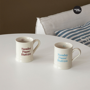 Moreover原创周日暂停键马克杯高颜值水杯陶瓷情侣咖啡杯ins杯子