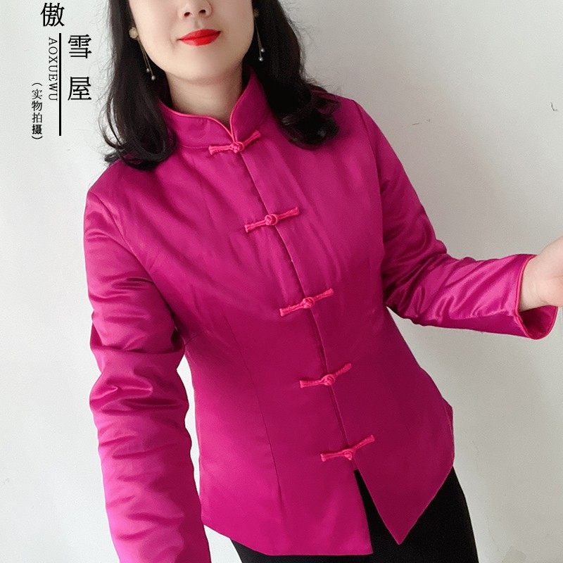 傲雪原创中国风冬棉袄唐装女外套气质旗袍小袄新年服小礼服中式款