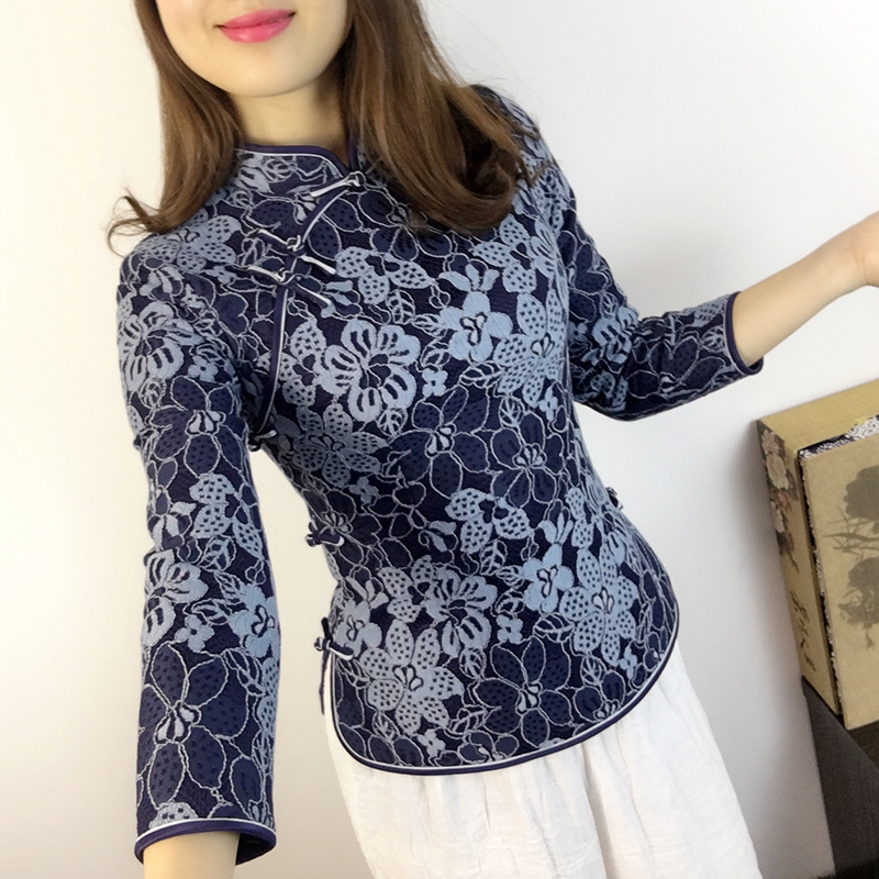 秋冬中国风复古大码盘扣保暖加绒中式改良修身日常旗袍上衣唐装女