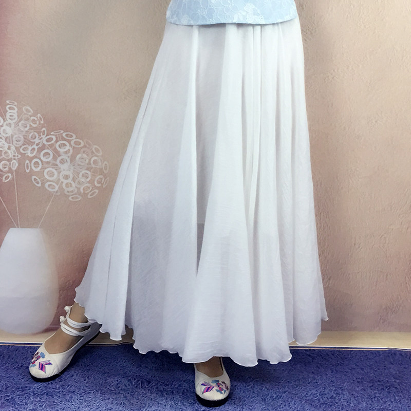 白色百褶半身裙双层原创复古A字长裙 百搭白色裙子新品春夏长裙|msdalam kategori Butik wanita / wanita, skirt - dari Buy2taobao.com untuk memberikan perkhidmatan ejen Taobao profesional membeli