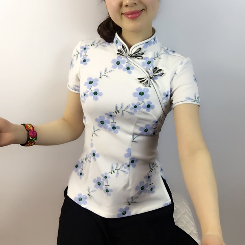 傲雪屋夏季民国风文艺改良短款中 式女