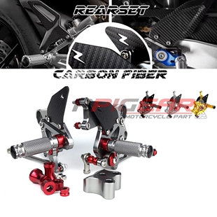 新款碳纤维升高脚踏 KTM RC390 DUKE390 14-19改装前脚踏支架总成