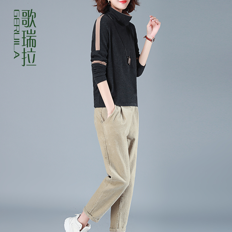 限100000张券歌瑞拉秋季套装女时尚两件套休闲裤