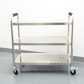圆管不锈钢餐车酒店双层手推车餐厅送餐车三层移动火锅车推车