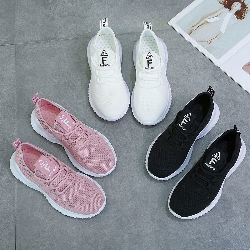 飞织运动鞋女2024春夏季新款舒适网面鞋大码轻便软底健身房跑步鞋