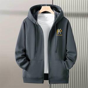 H&K~软绒超舒适！休闲宽松大码开衫卫衣男秋冬加绒加厚连帽外套