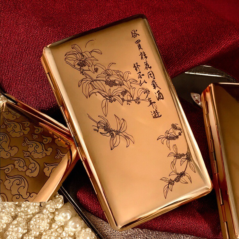 双枪紫铜粗细两用烟盒20支细支盒