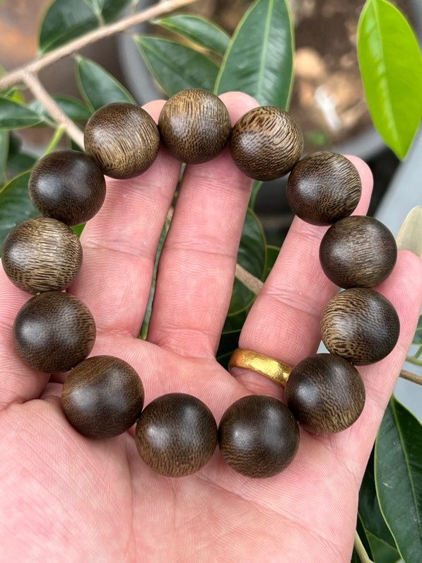 质检款海南莺歌绿棋楠沉香手串1.8cm佛珠手链约46克男女念珠药香